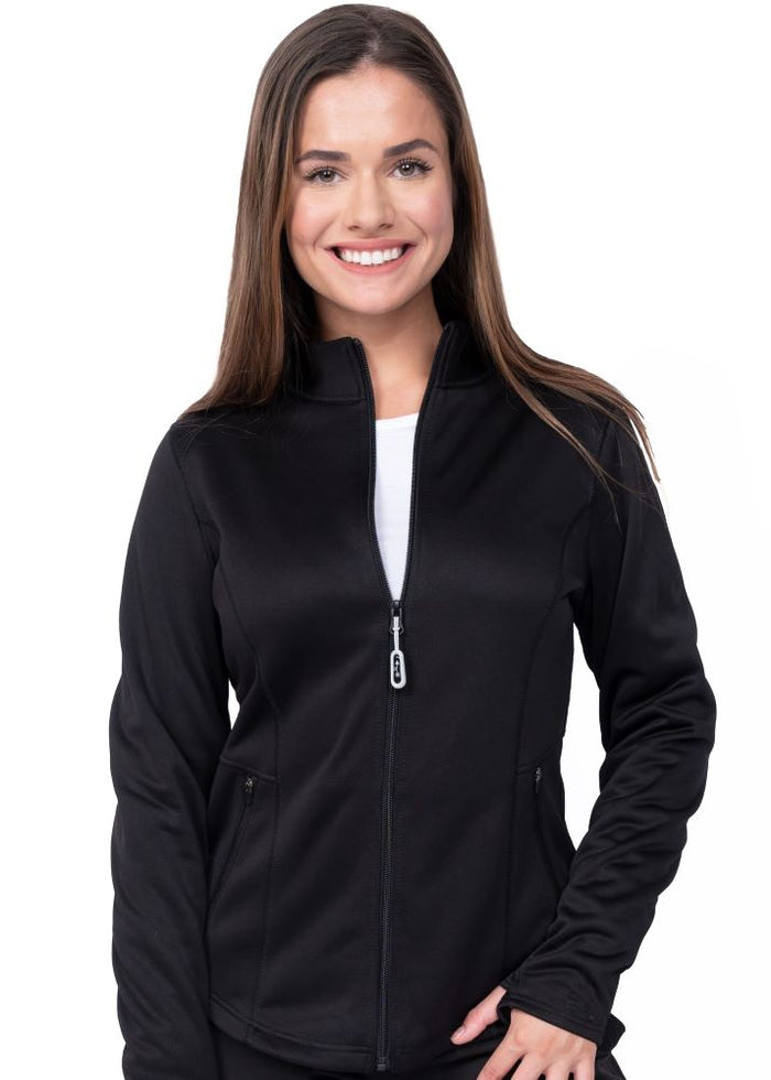 MEGAN BONDED FLEECE JACKET - BLACK