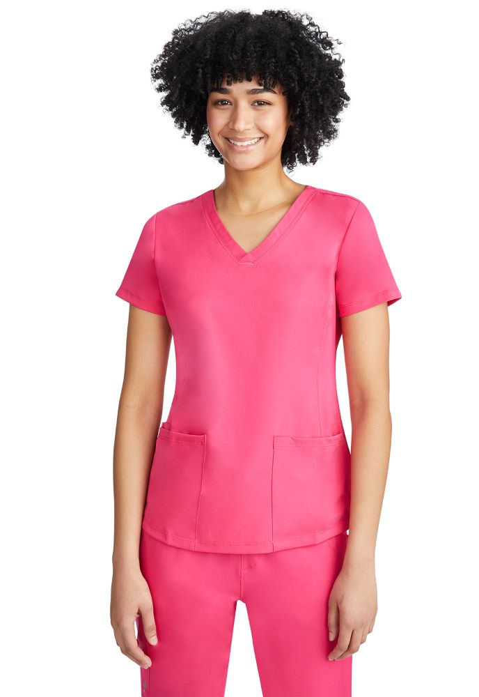 Comfort V-Neck Monica Top (2500), Carnation Pink