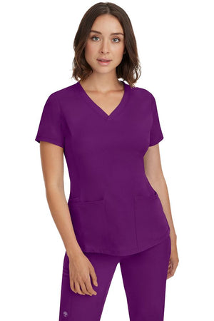 Monica V-Neck Top (2500), Eggplant