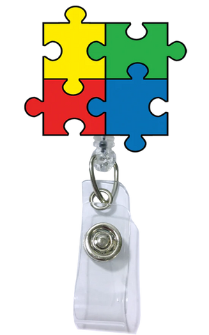 Autism Puzzle Acrylic Badge Reel