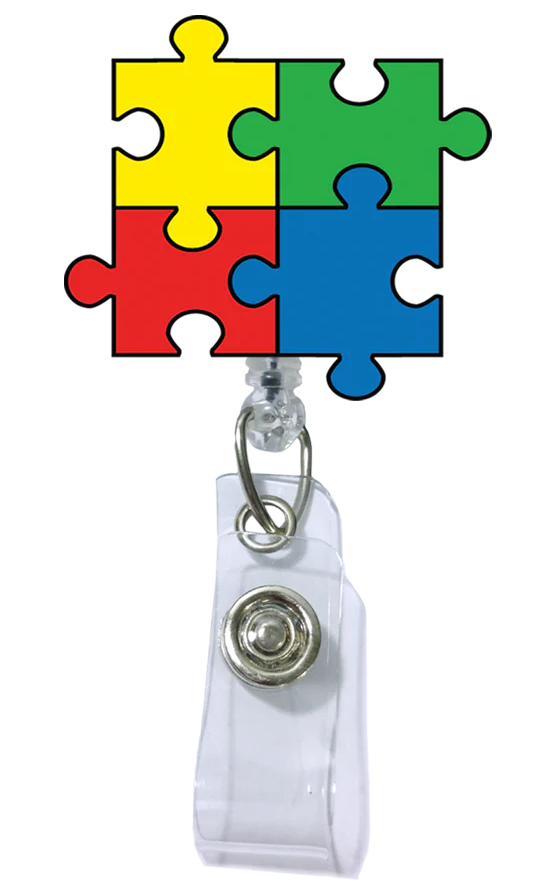 Autism Puzzle Acrylic Badge Reel