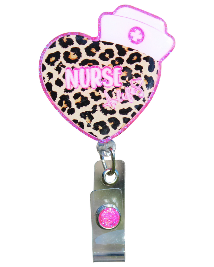 Nurse Heart Glitterific Badge Reel