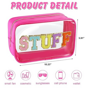 Stuff Letter Clear Cosmetic Bag