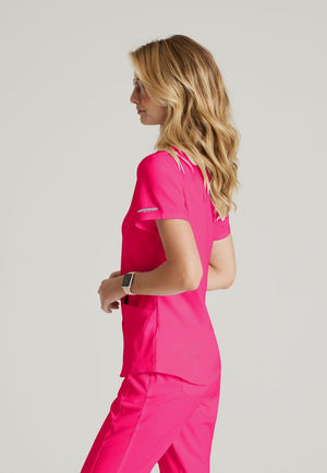 Breeze 3-Pocket V-Neck Scrub Top (SK101), Vibrance Pink