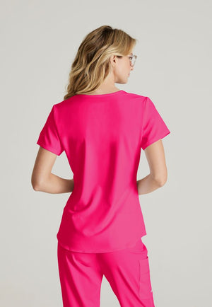 Breeze 3-Pocket V-Neck Scrub Top (SK101), Vibrance Pink