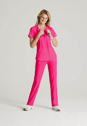 Breeze 3-Pocket V-Neck Scrub Top (SK101), Vibrance Pink