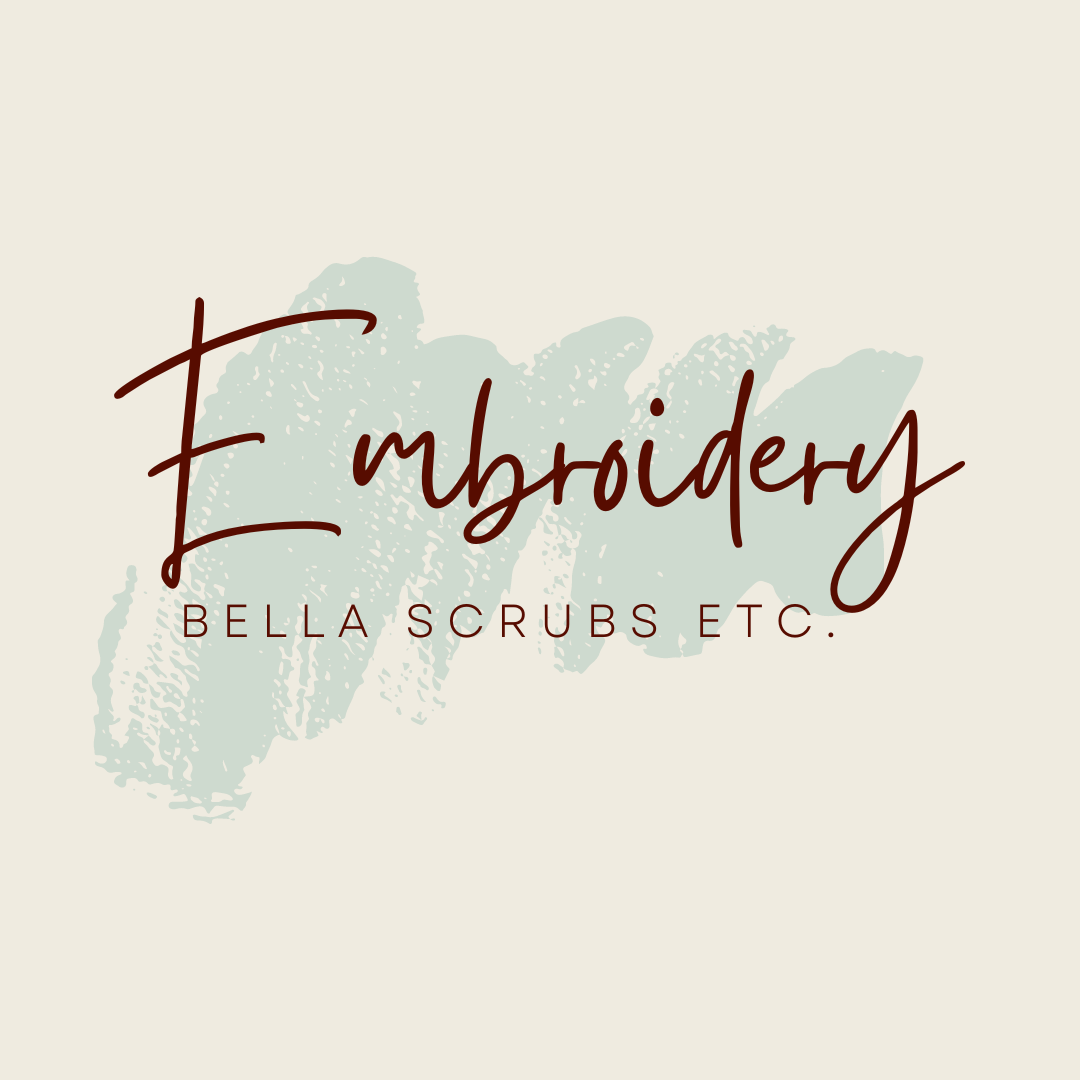 Simple Embroidery Fee / Name and Credentials Only – Bella Scrubs Etc.