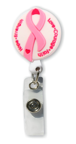 Pink Ribbon - 3D Rubber Badge Reel