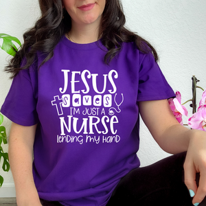 I'm Just the Nurse T-Shirt - Purple